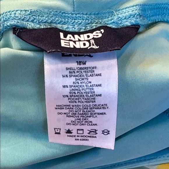 Lands' End Womens Swim Skirt Swim Bottoms Skort Turquoise Multi Floral Size 18 - Picture 10 of 10